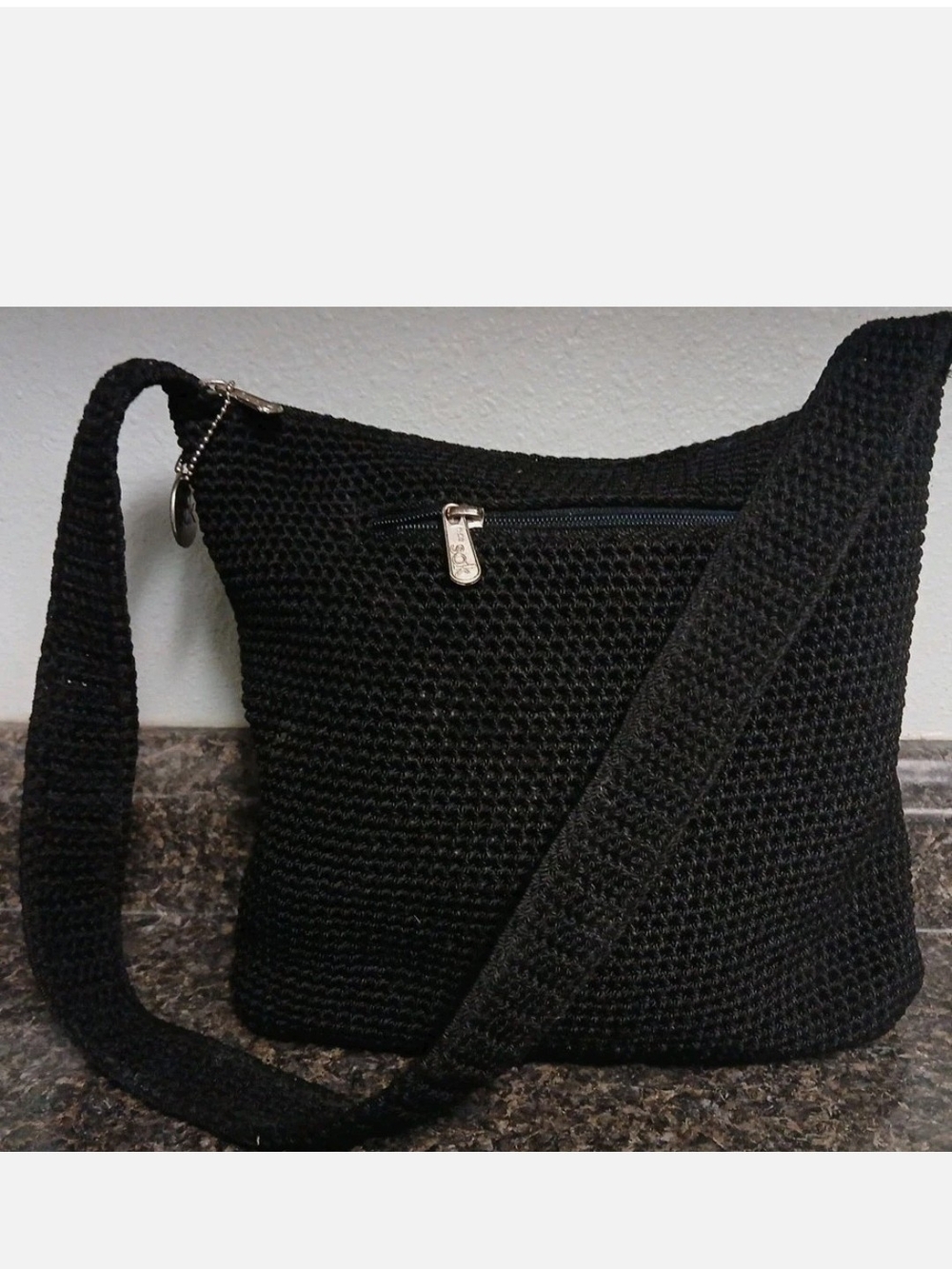 The Sak Black Quilted Shoulder Bag with Interior Zipper Pocket